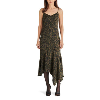 Steve Madden - Vestido Lucille Leopardo de Cetim com Estampa de Alças
