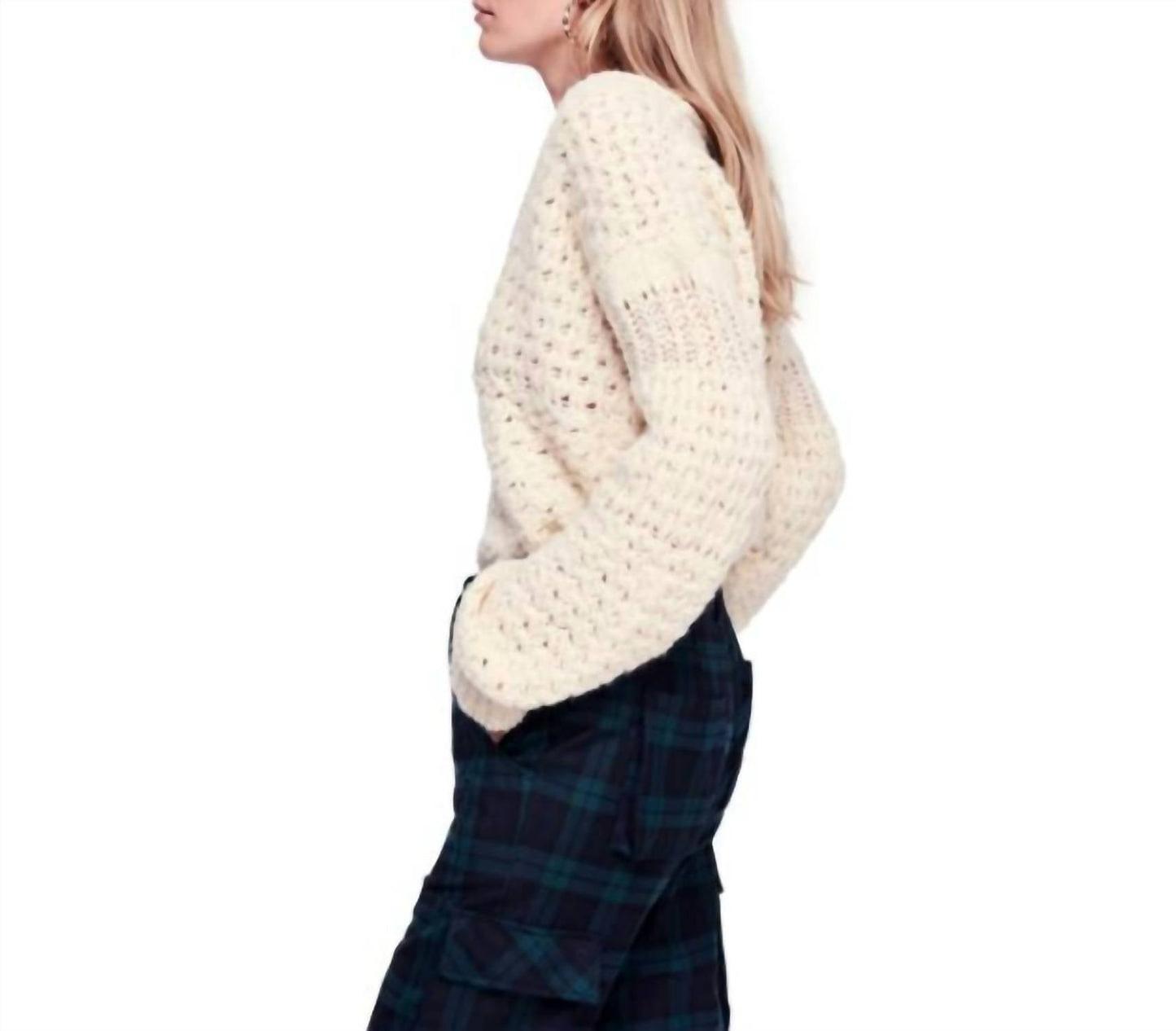 Free People - Crochet Wool Blend Sweater