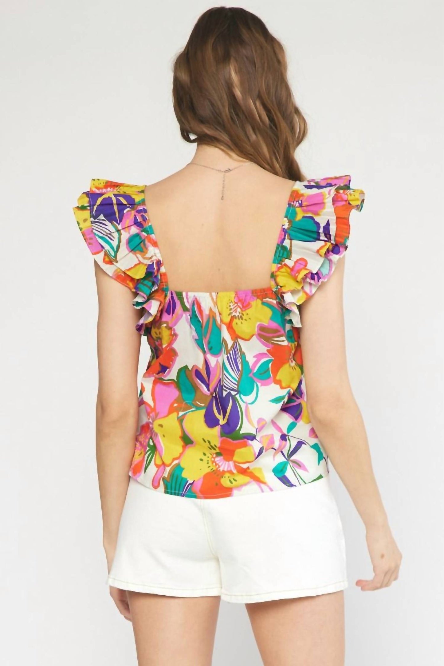 Entro - Floral Square Neck Top