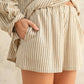 Miou Muse - Women's Striped Elastic Band Shorts