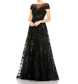 Mac Duggal - Vestido de manga curta com detalhes florais