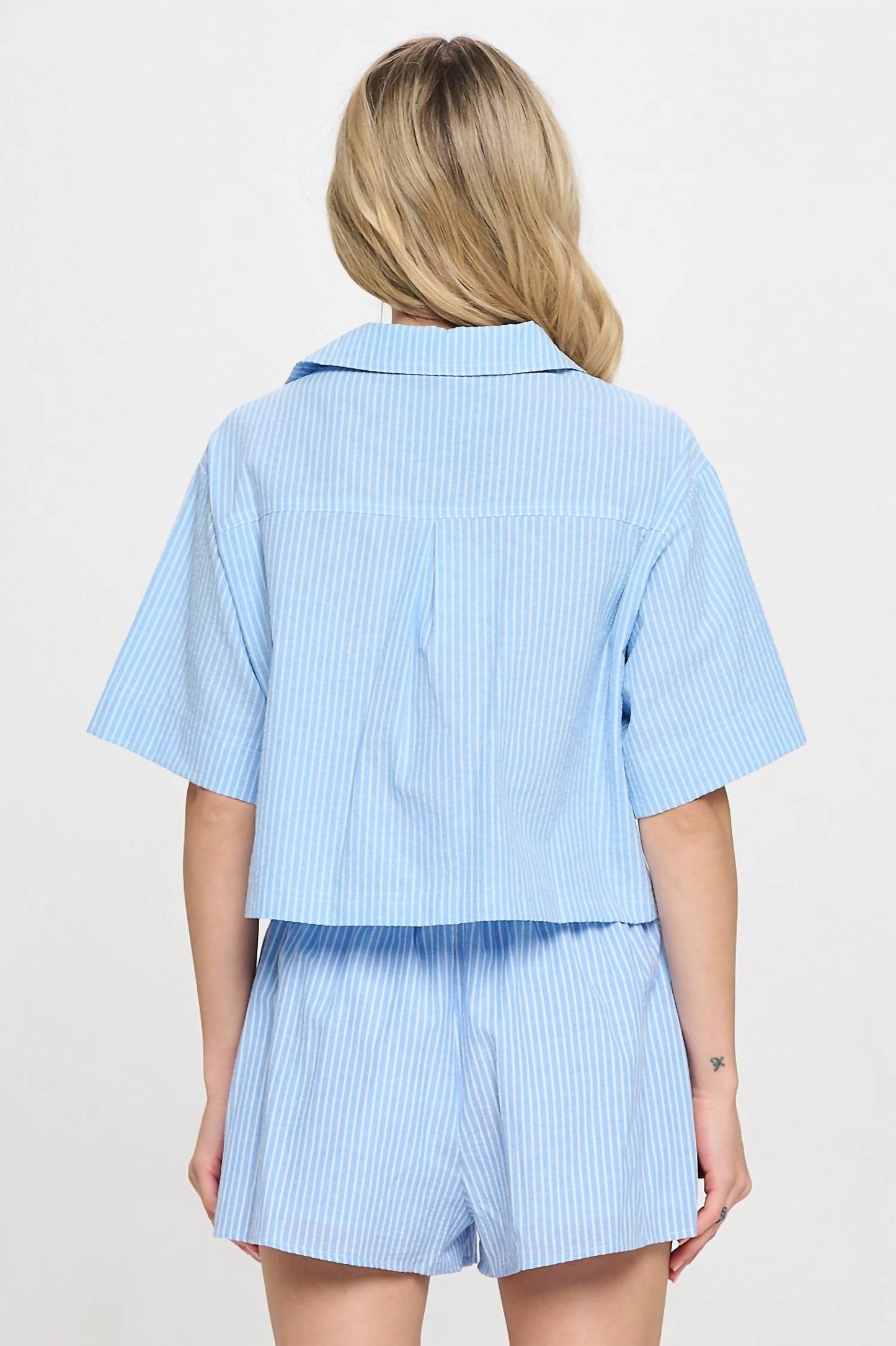 Meet Me In Santorini - Cerulean Stripe Set