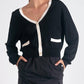 Elan - Accent Trimmed Cardigan