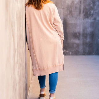 Free People - Cardigan azul na altura do joelho