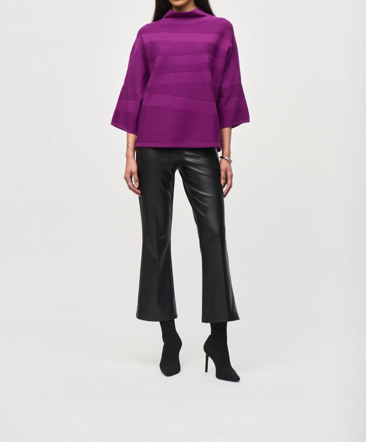 Joseph Ribkoff - Mock Neck Three Quarter Sleeve Sweater