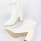Everglades - Women's Ivory Chic Block Heel Ankle Boots