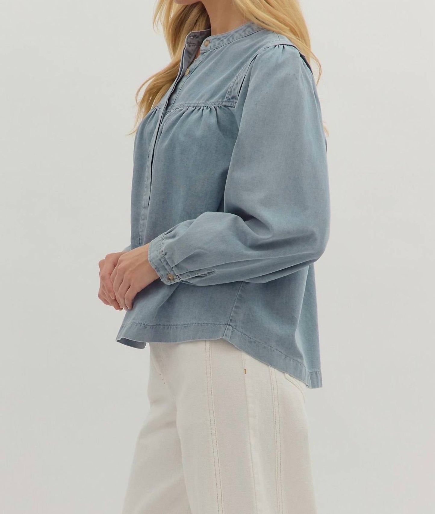 Entro - Abby Light Long Sleeve Denim Top
