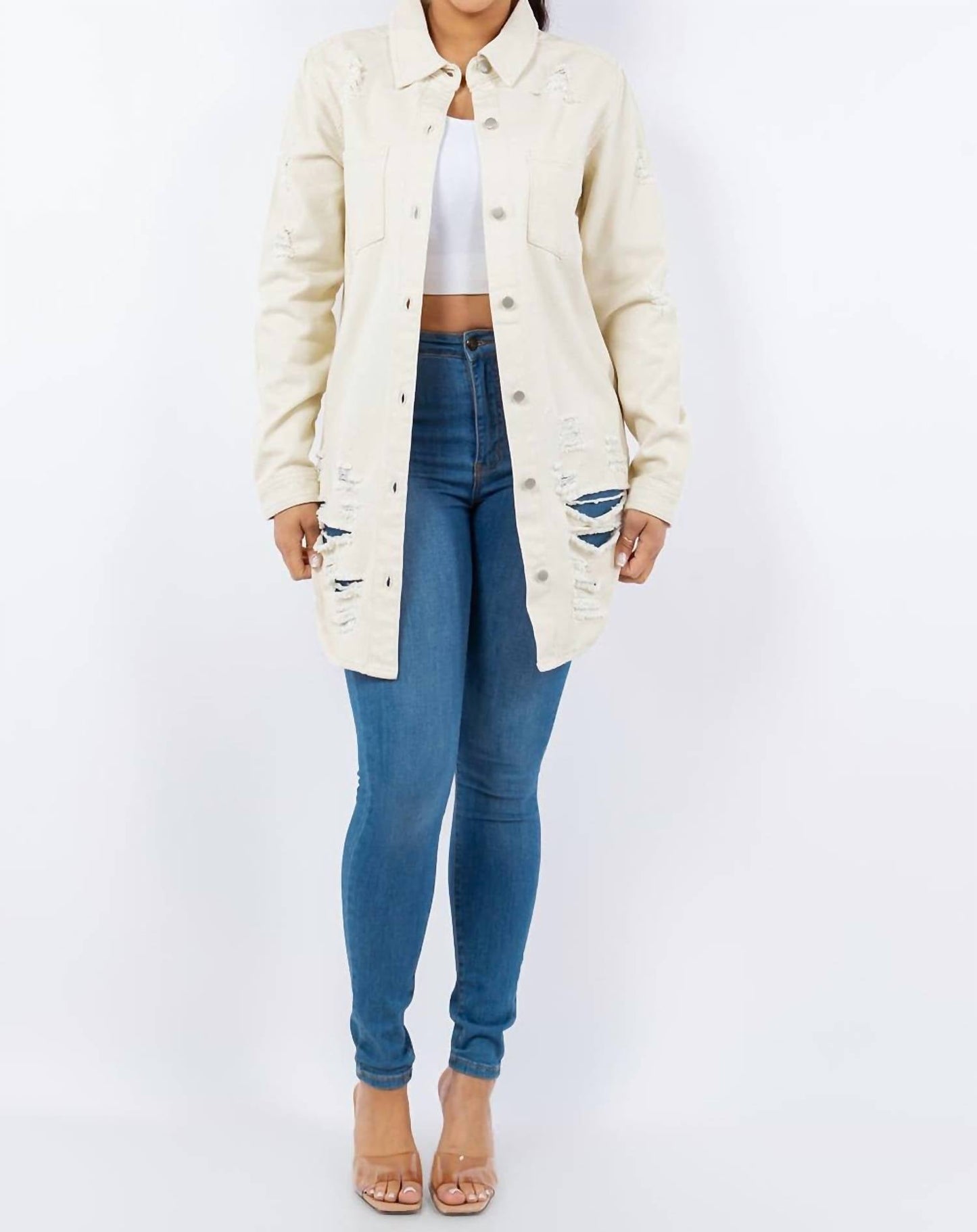 American Bazi - Edgy Distressed Denim Jacket
