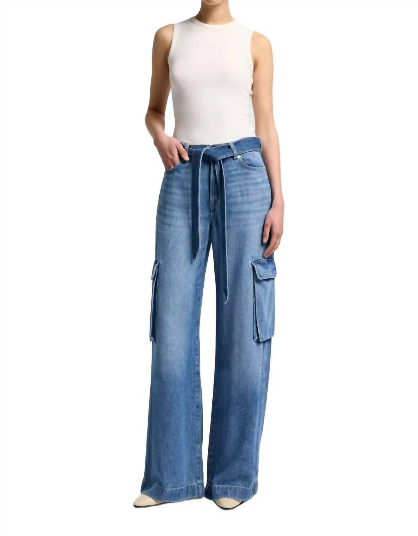 7 For All Mankind - Dream Cargo Palazzo Denim Jeans