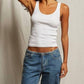 Perfectwhitetee - Mia Fine Variegated Rib Tank