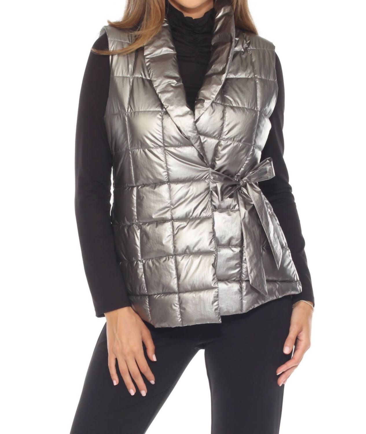Joseph Ribkoff - Metallic Quilted Puffer Vest