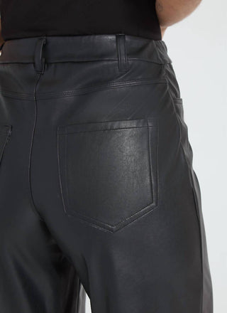 Lysse - Calça de couro vegano Wren cintura alta perna larga