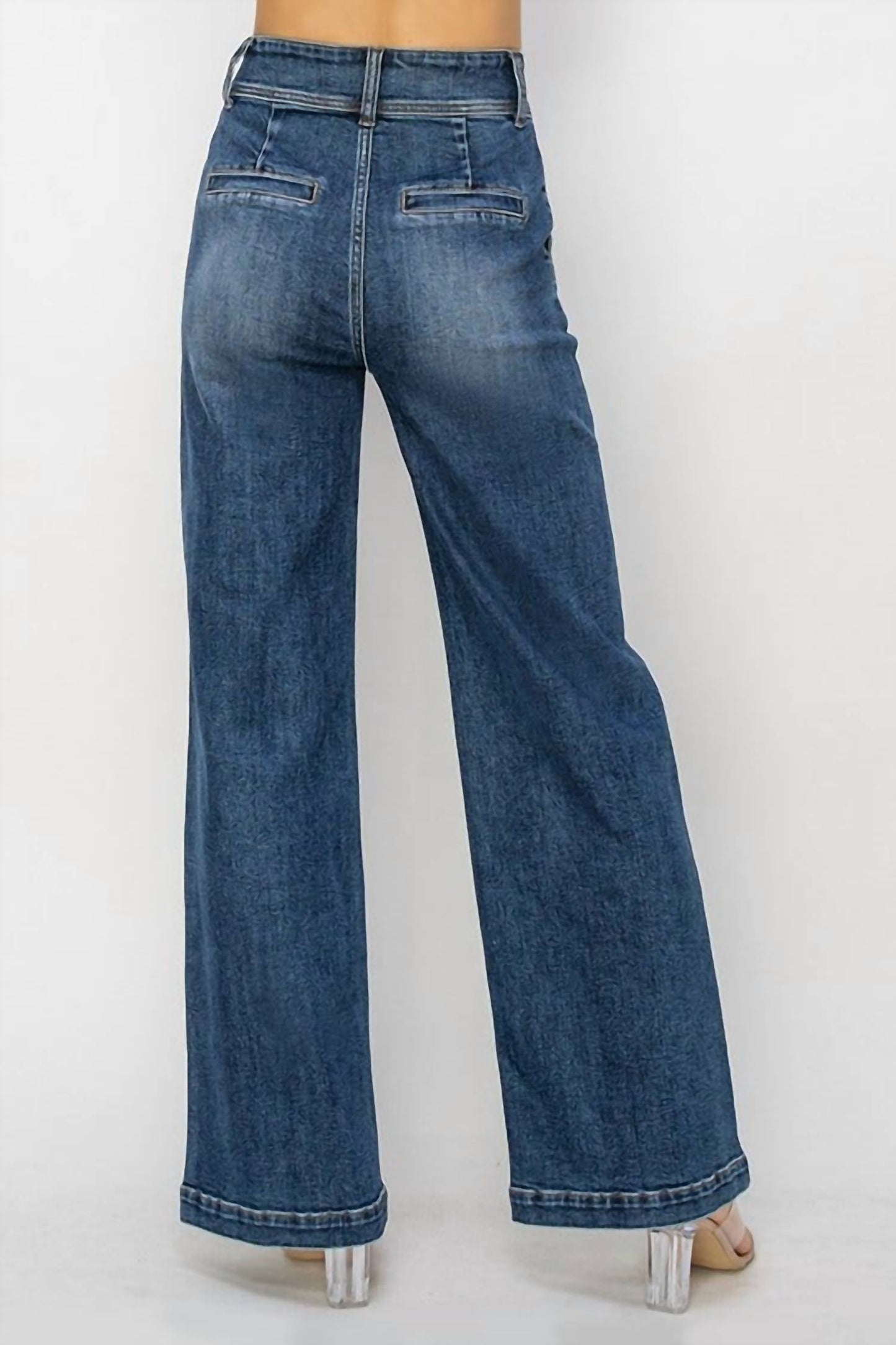 Risen - High Rise Double Button Jeans
