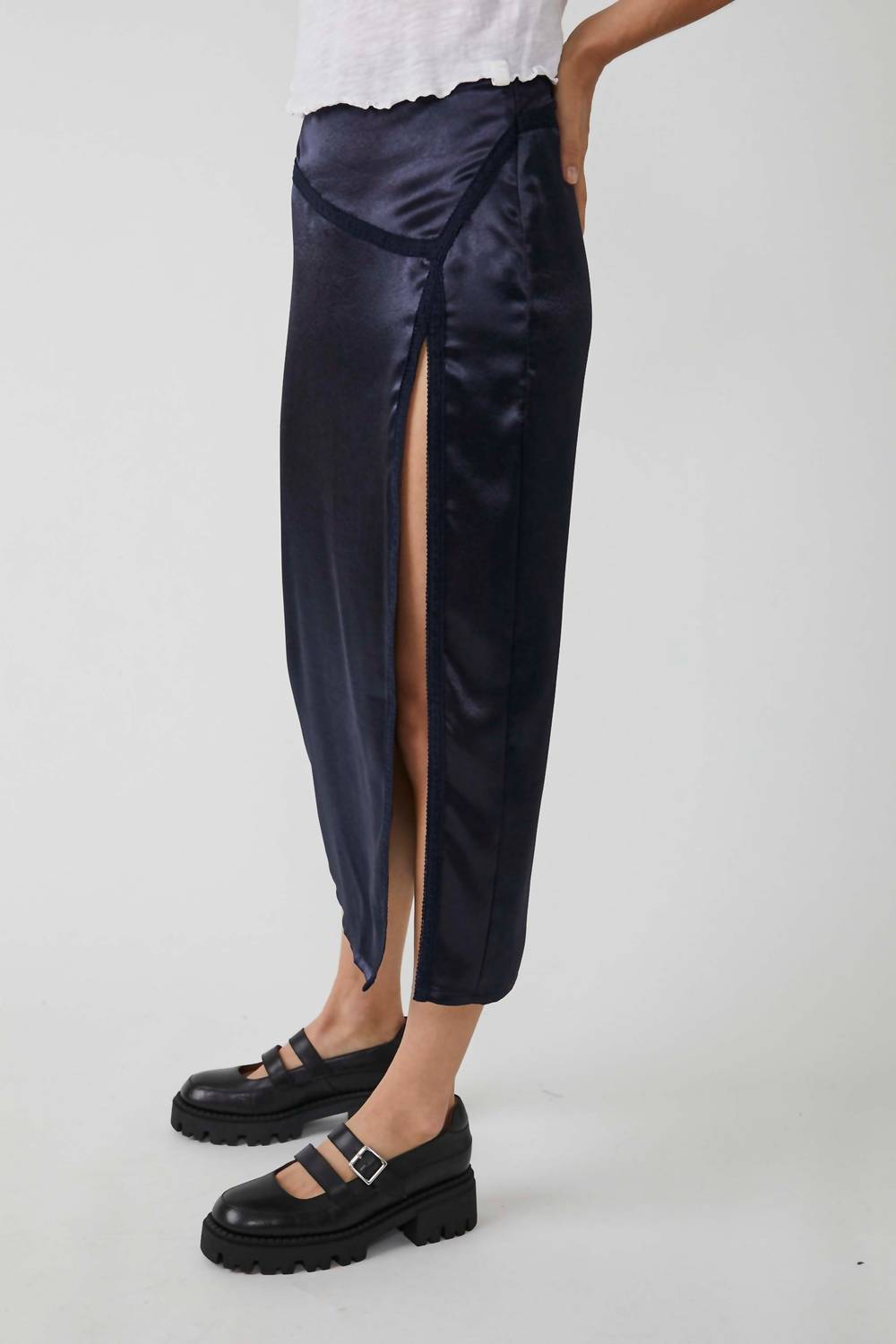 Free People - Dakota Satin Midi Skirt