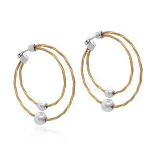 Alor - Brinco de argola com duas pérolas