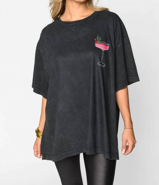 Buddylove - Camiseta gráfica grande Travis Mistletoe Martini