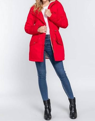 Active Usa - Jaqueta utilitária com capuz e forro de lã e pele