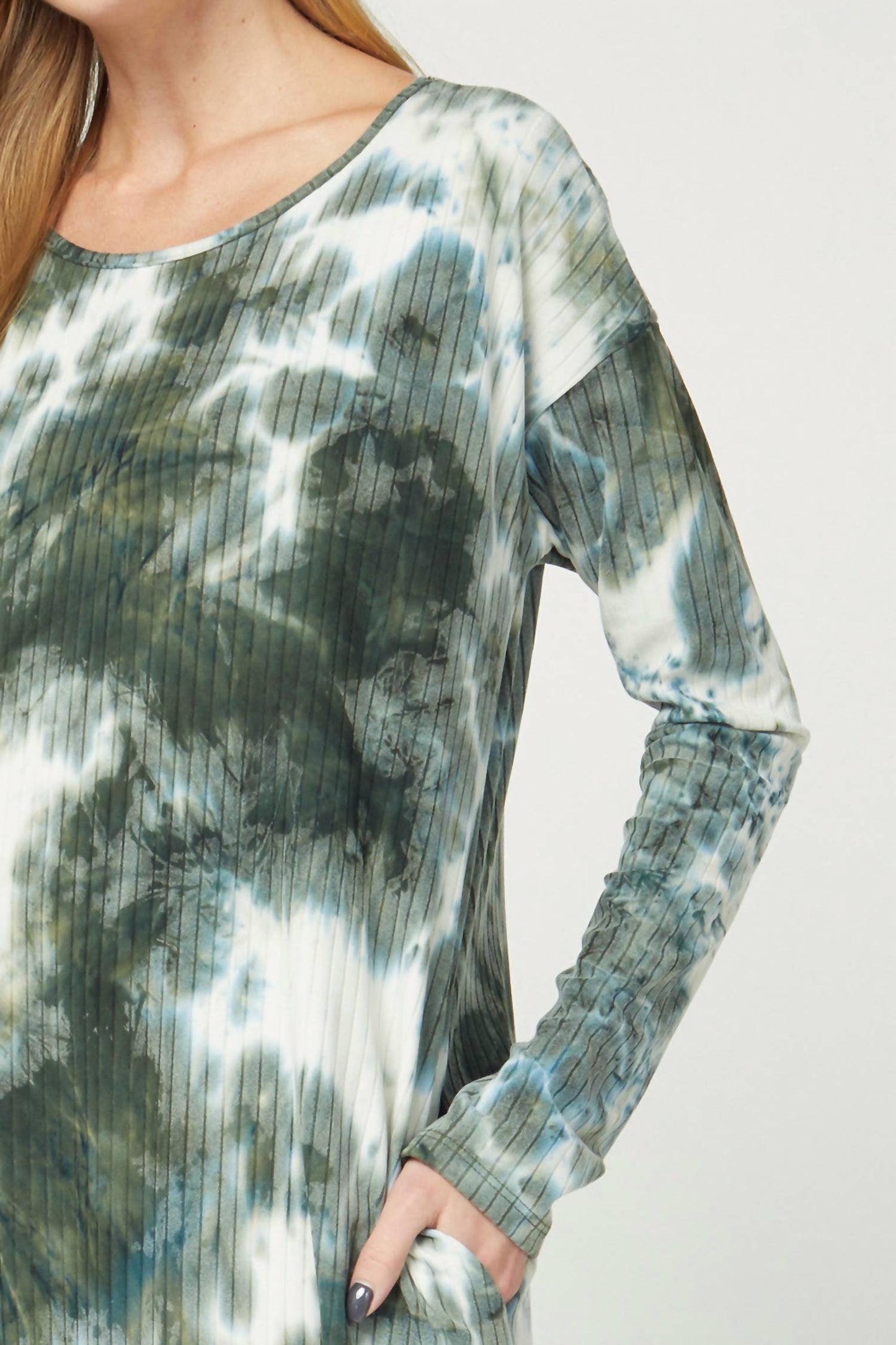 Entro - Tie Dye Ribbed Pocket Dress