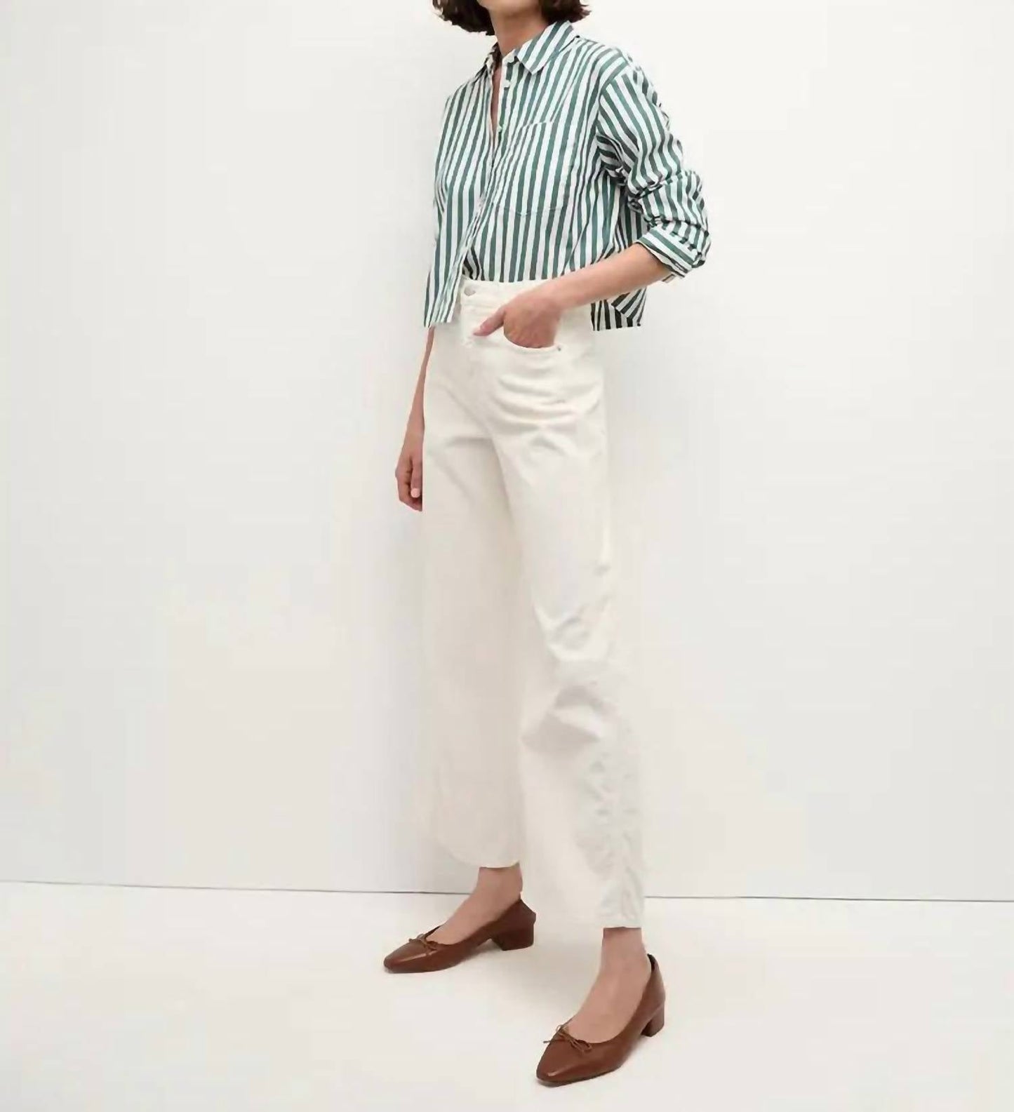 Veronica Beard - TAYLOR CROPPED HIGH RISE WIDE JEANS