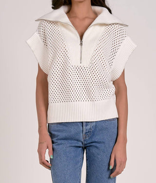 Elan - Suéter Luna com zíper de um quarto