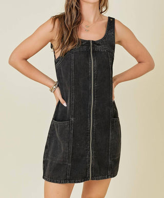 Day + Moon - Front Zip Denim Dress