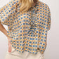 0039 Italy - Short Sleeve Ruffle Front Blouse