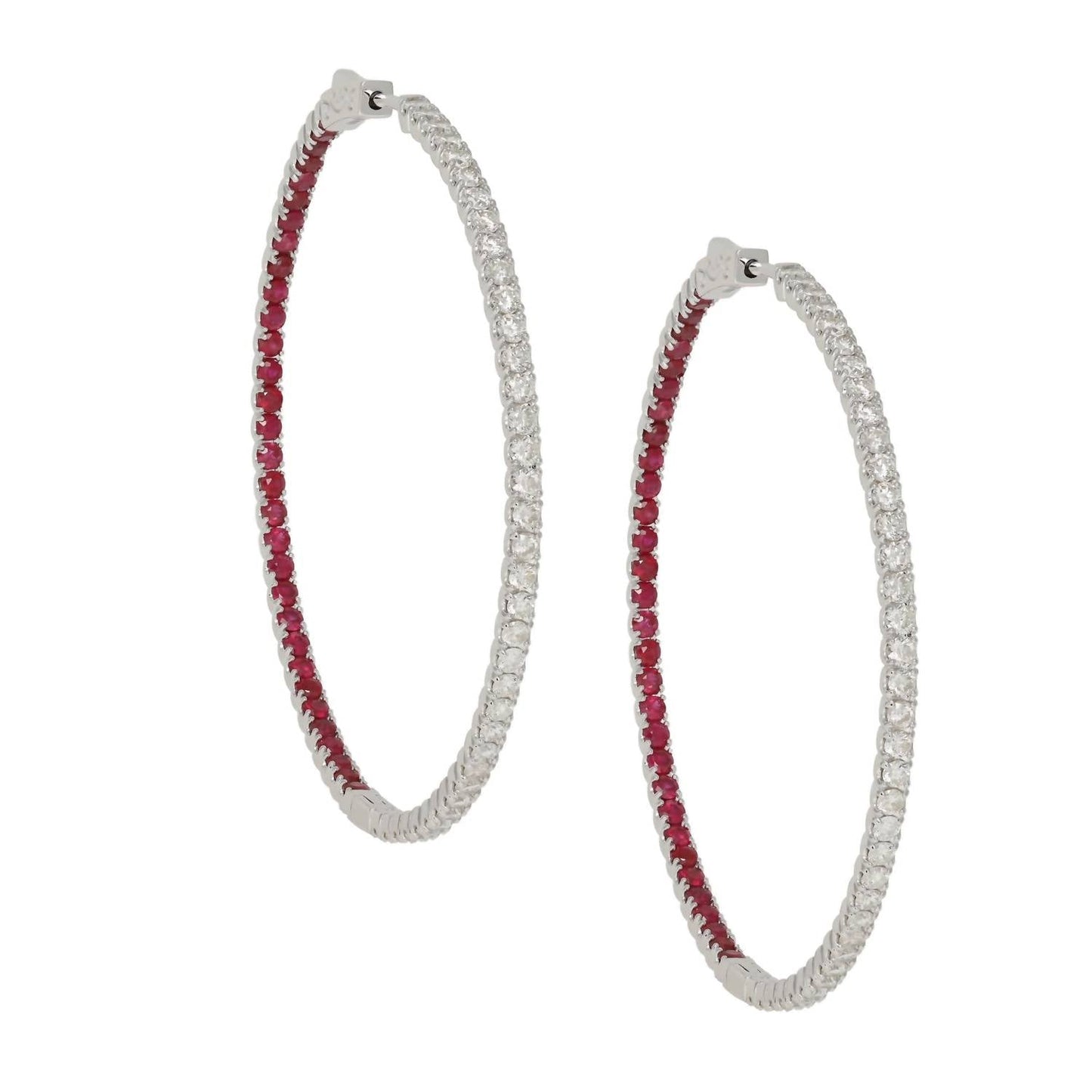 Diana M Jewels - 2.40 Cts 2" Hoop Earrings