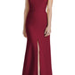 Dessy Collection Notched Off the Shoulder Crepe Gown in Burgundy, Size 12