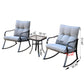 Rocker Set Chair and Teapoy Medium Grey