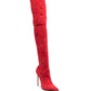 Le Silla - PRELOVED Eva stretch suede thigh high slip on leather boots
