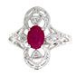 1.05ct Ruby Diamond Ring 10KT White Gold