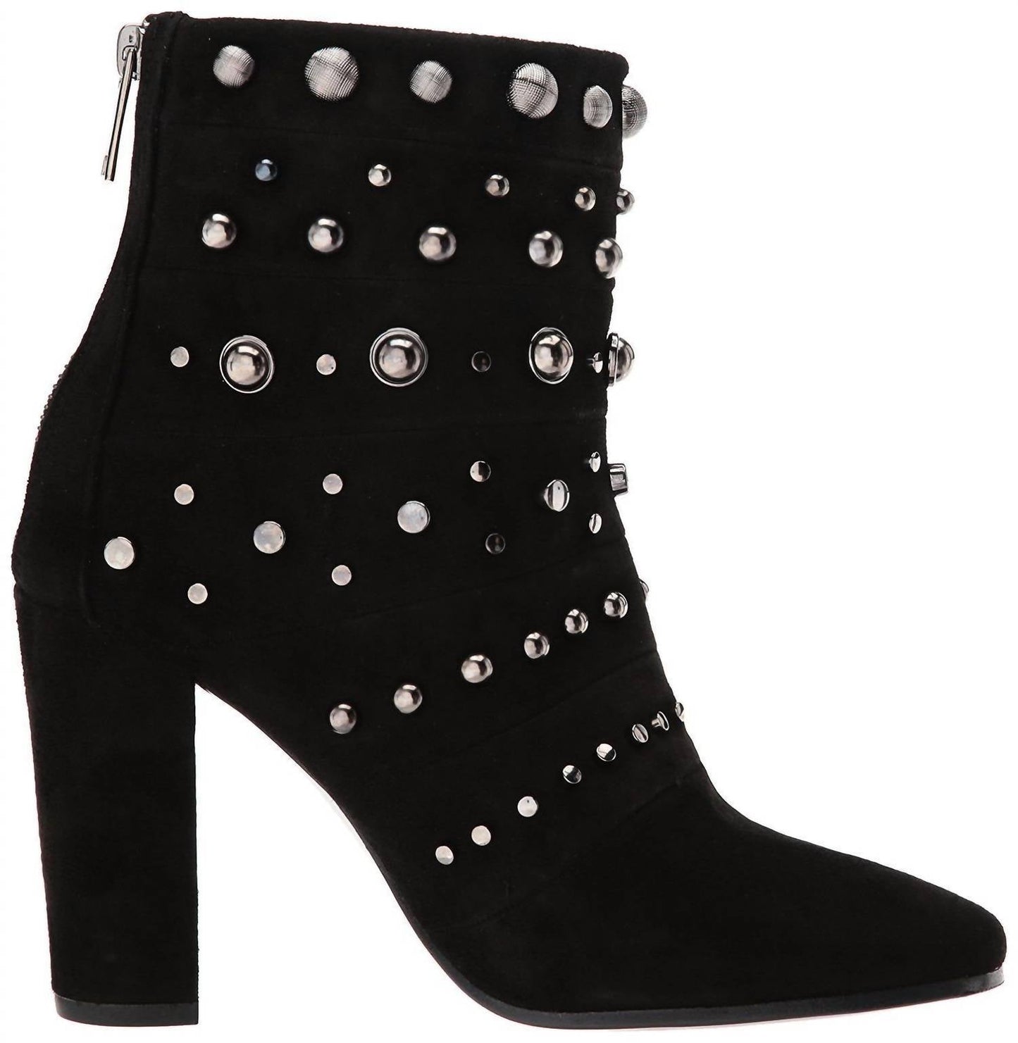 Badgley Mischka - Women's Kurt Studs Embellished Suede Leather Ankle Booties