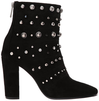 Badgley Mischka - Women's Kurt Studs Embellished Suede Leather Ankle Booties