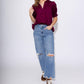 Ivy Jane - Women's Suede Puff Sleeve Top