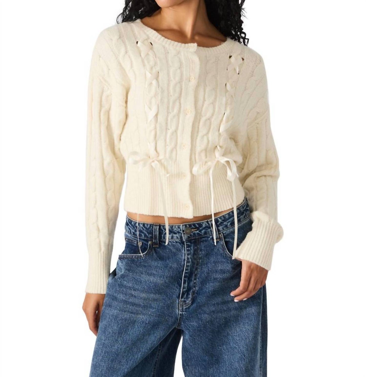 Steve Madden - Saidee Cable Ribbon Cardigan