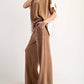 Ee:Some - Contrast Waist Straight Leg Pants
