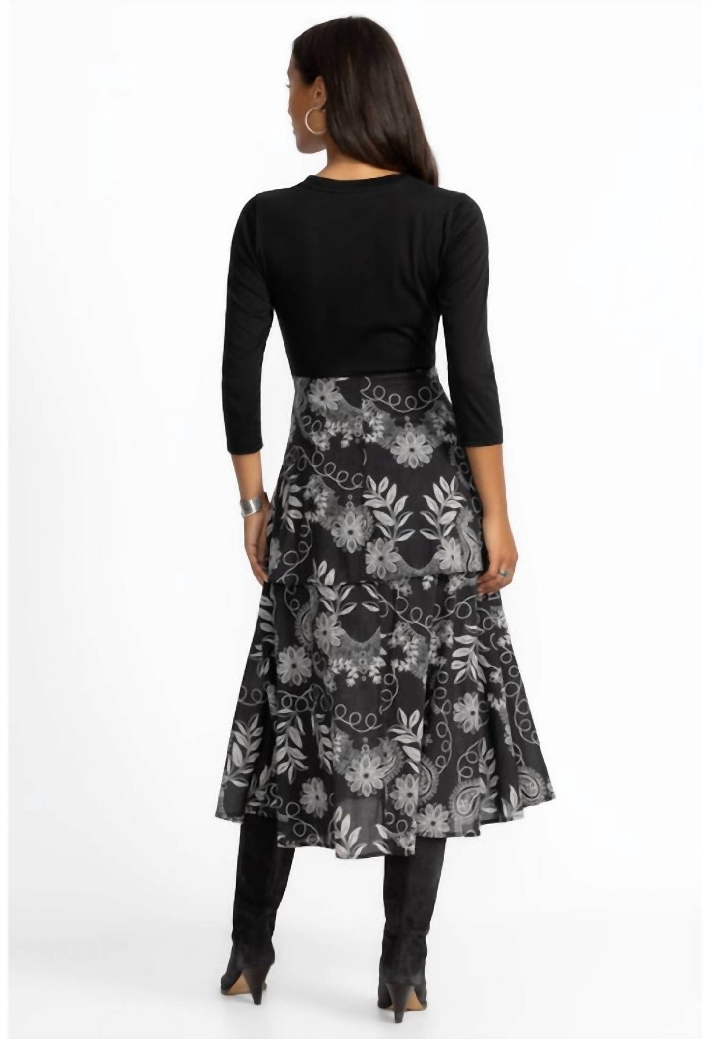 Johnny Was - MIXED MEDIA WRAP TIE DRESS