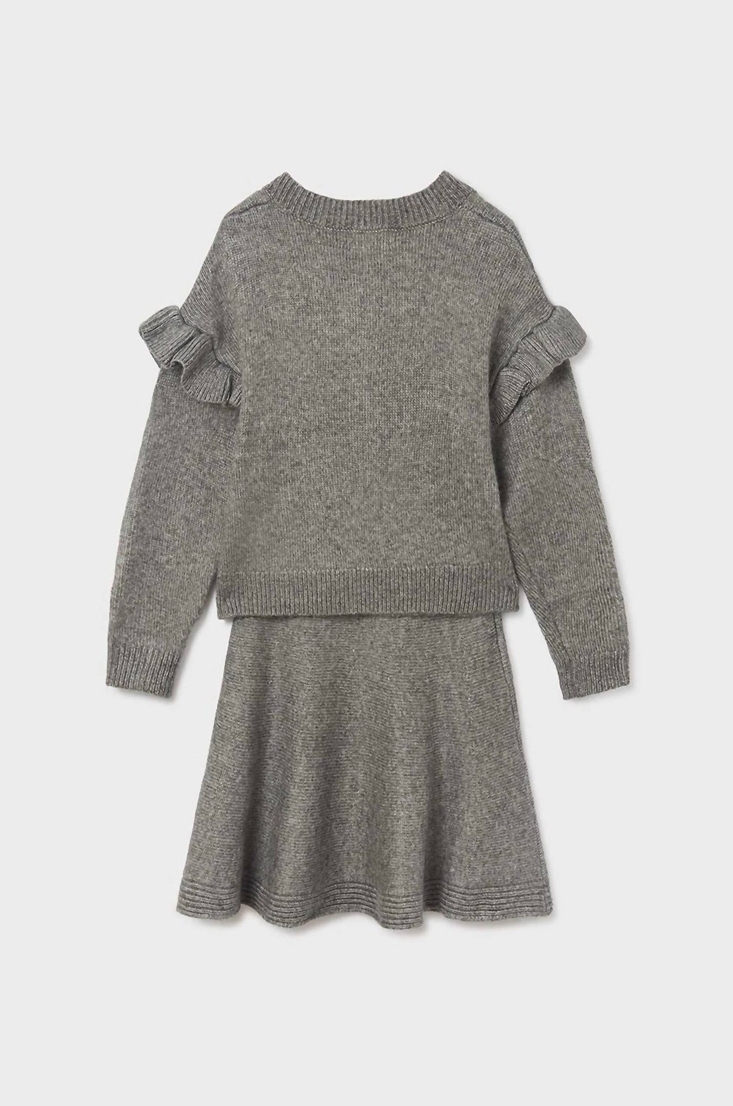 Mayoral - Girl's Soft V Neck Sweater And Skirt Set