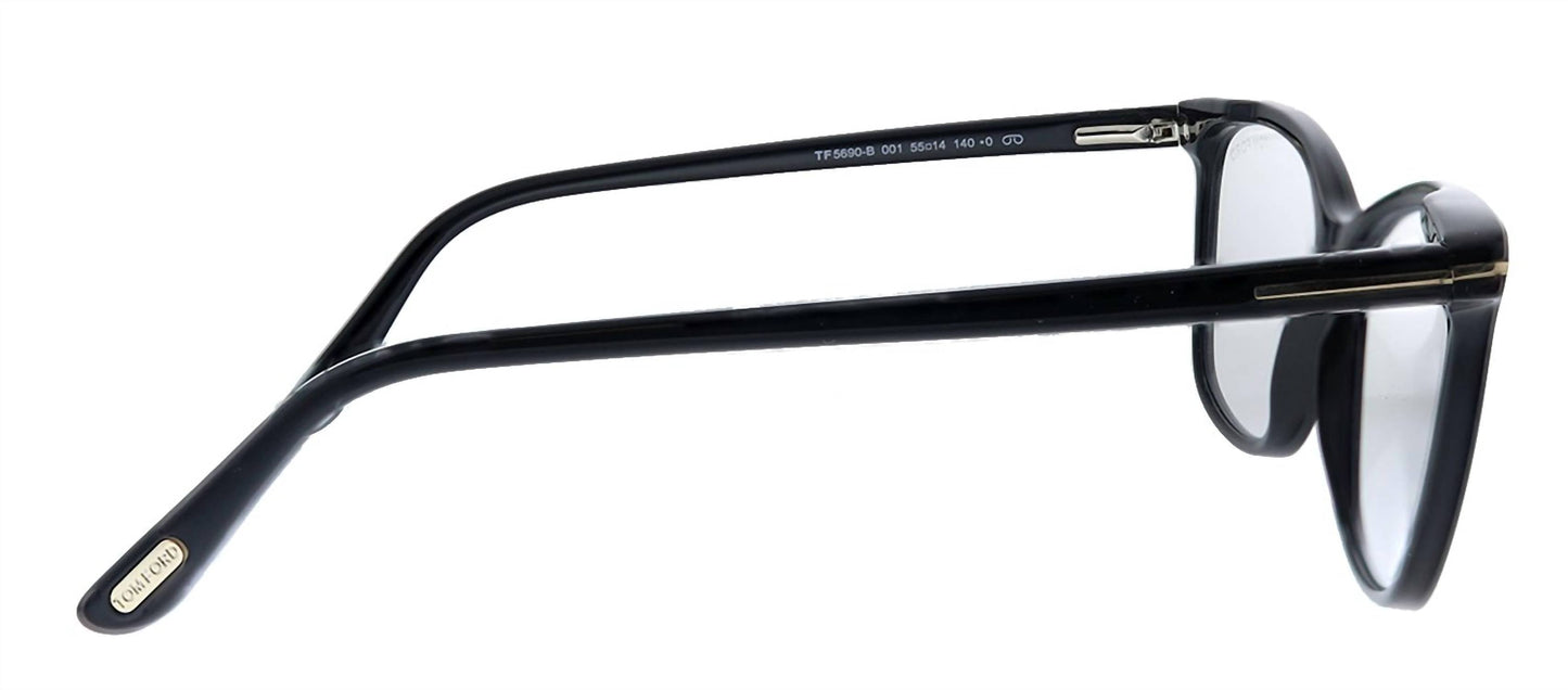 Tom Ford Sunglasses - Square Plastic Sunglasses with Blue Block Clear With Peach Clip on Mirror Lens