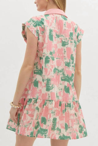 Entro - Vestido Aquarela com Detalhe Pintuck