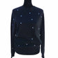 Aqua - Women's Turtleneck Cashmere Stars Sweater