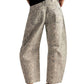 Free People - Good Luck Printed Mid Rise Barrel Jeans