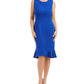 Vestido feminino Kasper sem mangas com bainha recortada, azul escuro, tamanho 10