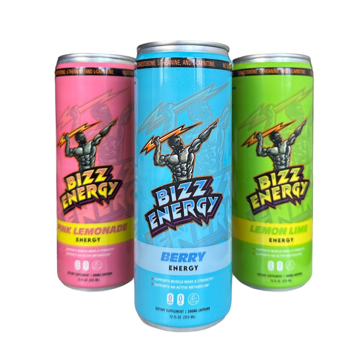 Bebida Energética Bizz - Pacote com 4, 12 oz