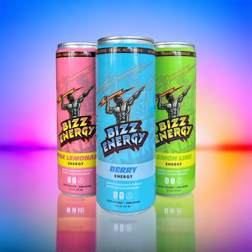 Bebida Energética Bizz - Pacote com 4, 12 oz