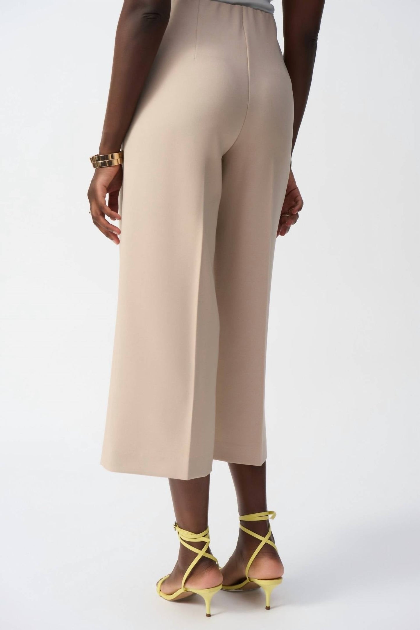 Joseph Ribkoff - Pleated Beige High-waisted Trousers