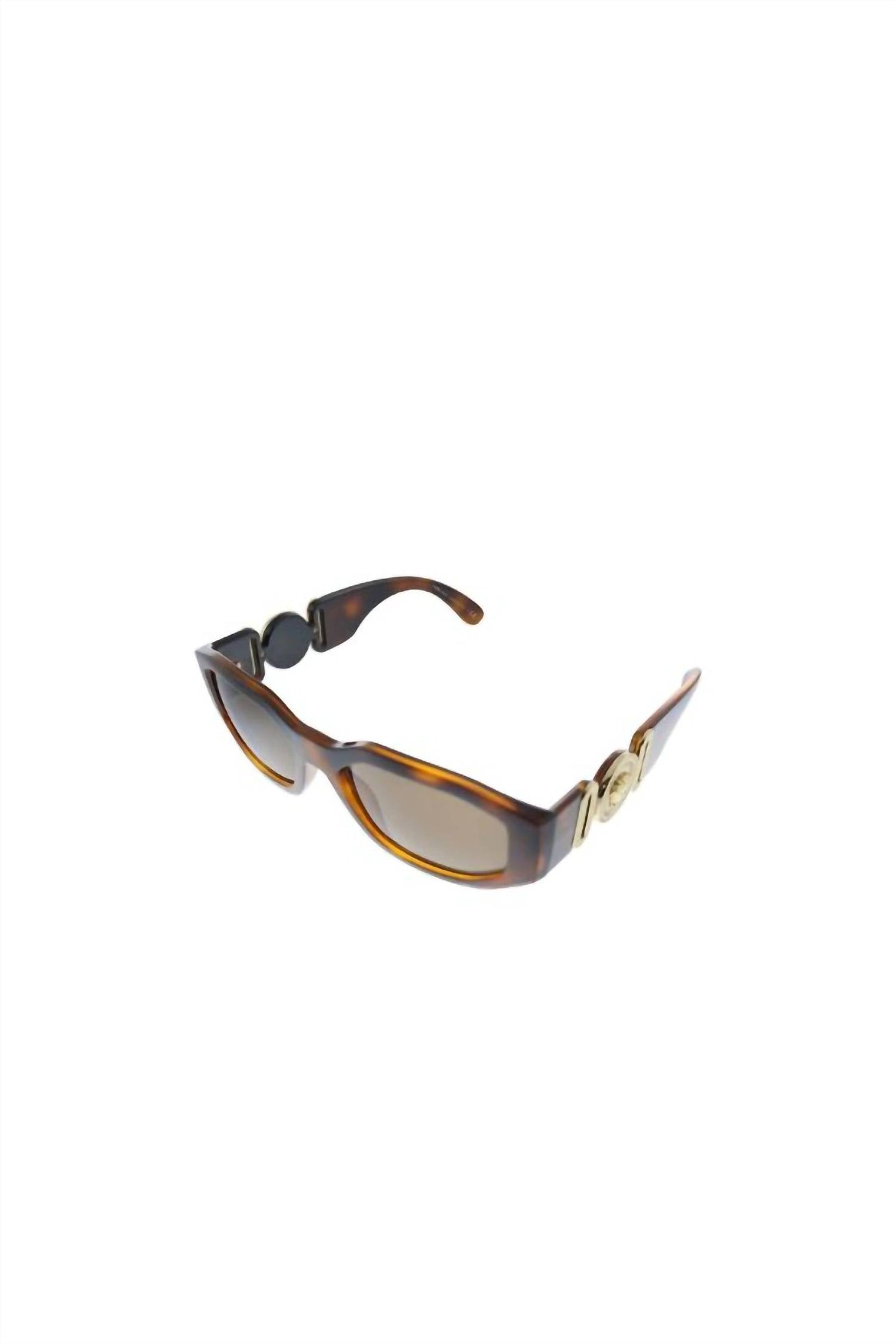 Versace - Geometric Plastic Sunglasses with Brown Lens