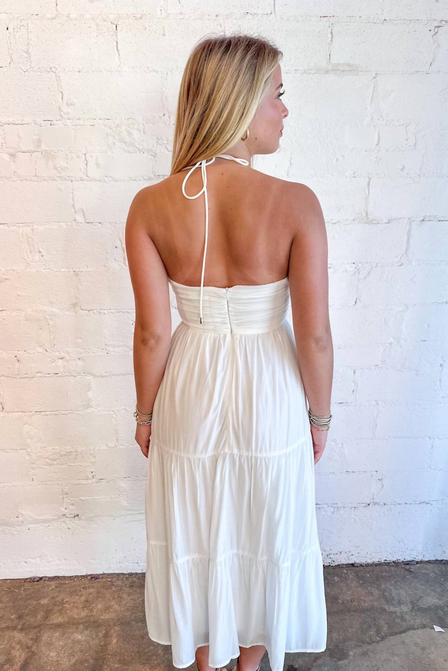 Day + Moon - Haltered Ruched Midi Dress