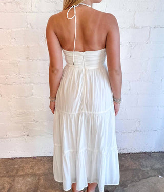 Day + Moon - Haltered Ruched Midi Dress