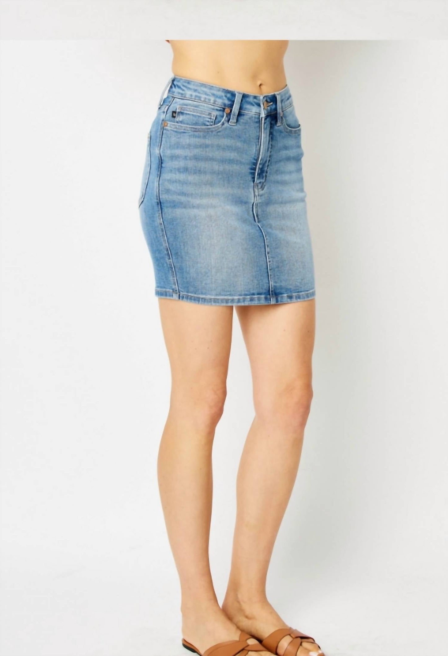 Judy Blue - Work It Tummy Control Denim Skirt